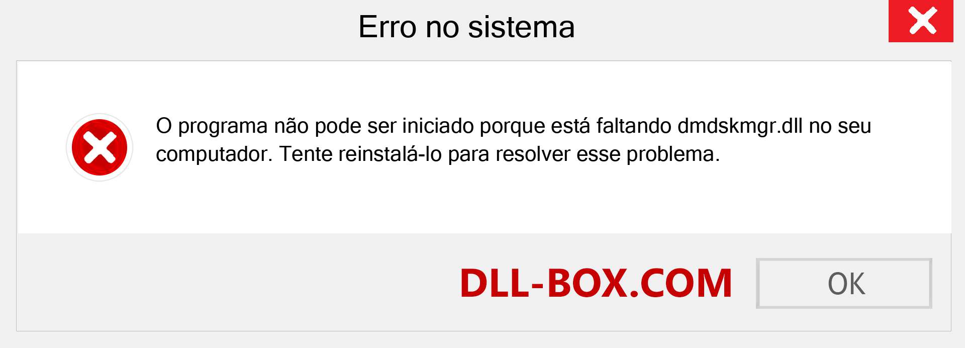 Arquivo dmdskmgr.dll ausente ?. Download para Windows 7, 8, 10 - Correção de erro ausente dmdskmgr dll no Windows, fotos, imagens